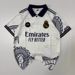 REAL MADRID WHITE DRAGON EDITION PREMIUM EMBROIDERY POLO  KIT