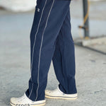 TRENZ SEMI BAGGY LOWER NAVY BLUE EMBROIDERY LOGO TYPE 1