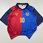 10 FC BARCELONA INSPIRED KIT RETRO FIVE SLEEVE POLO