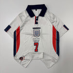 7 BECKHAM 1998 WORLD CUP ENGLAND HOME KIT EMBROIDERY