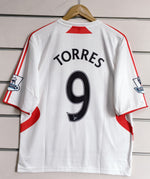9 TORRES 2007/08 LIVERPOOL AWAY RETRO KIT FIVE SLEEVE EMBROIDERY
