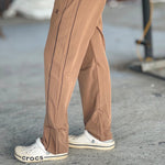 TRENZ SEMI BAGGY LOWER CAMEL BROWN EMBROIDERY LOGO TYPE 1