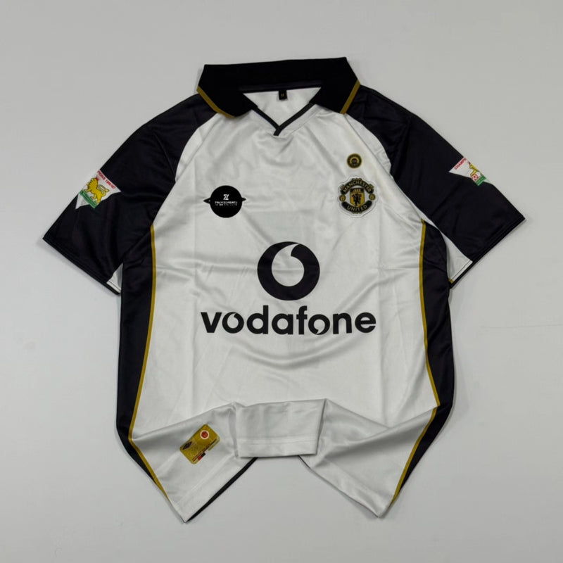 7 BECKHAM 2001/02 MANCHESTER UNITED AWAY POLO KIT RETRO