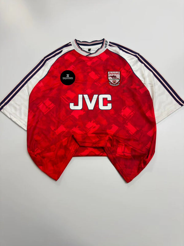 6 ADAMS 1990/92 ARSENALHOME KIT RETRO FIVE SLEEVE EMBROIDERY