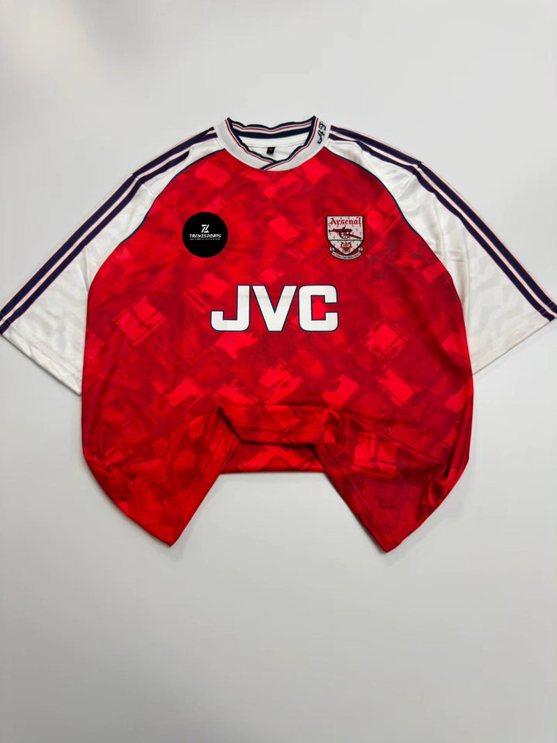6 ADAMS 1990/92 ARSENALHOME KIT RETRO FIVE SLEEVE EMBROIDERY