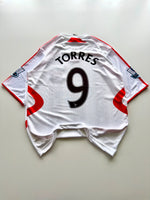9 TORRES 2007/08 LIVERPOOL AWAY RETRO KIT FIVE SLEEVE EMBROIDERY