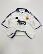 3 R.CARLOS 2000/01 REAL MADRID HOME KIT FIVE SLEEVE RETRO EMBROIDERY