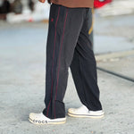 TRENZ SEMI BAGGY LOWER BLACK EMBROIDERY LOGO TYPE 1