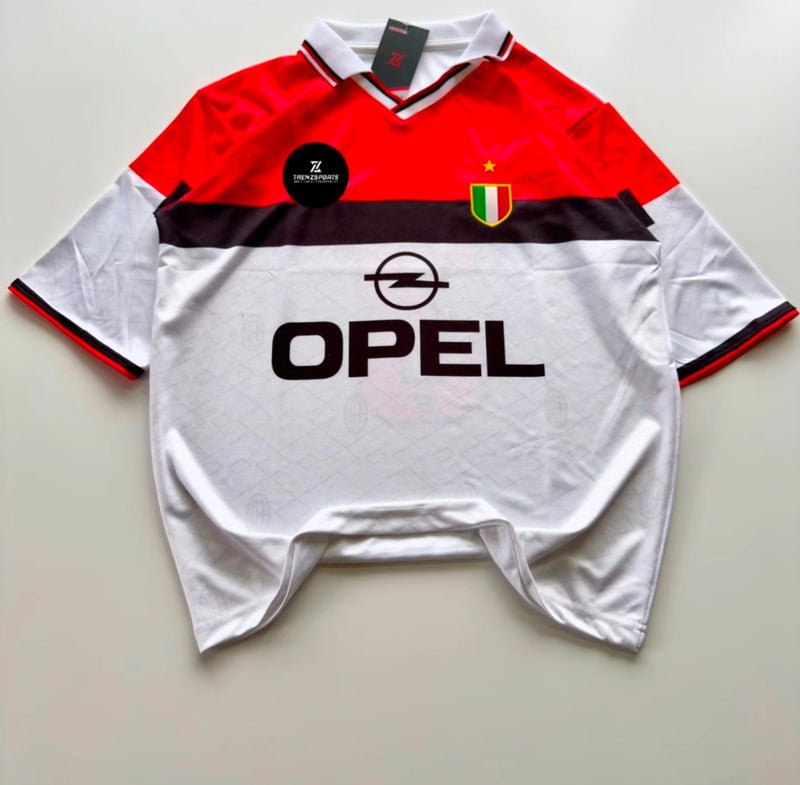 3 MALDINI 1994-95 AC MILAN AWAY RETRO KIT FIVE SLEEVE POLO EMBROIDERY