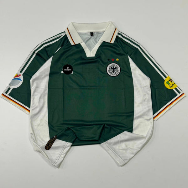 13 BALLACK 2000/02 GERMANY AWAY  EMBROIDERY POLO KIT RETRO FIVE SLEEVE