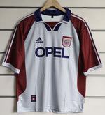 10 MATTHAUS 1998/99 BAYERN MUNICH AWAY RETRO KIT FIVE SLEEVE EMBROIDERY