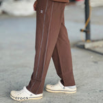 TRENZ SEMI BAGGY LOWER COFFEE BROWN  EMBROIDERY LOGO TYPE 1