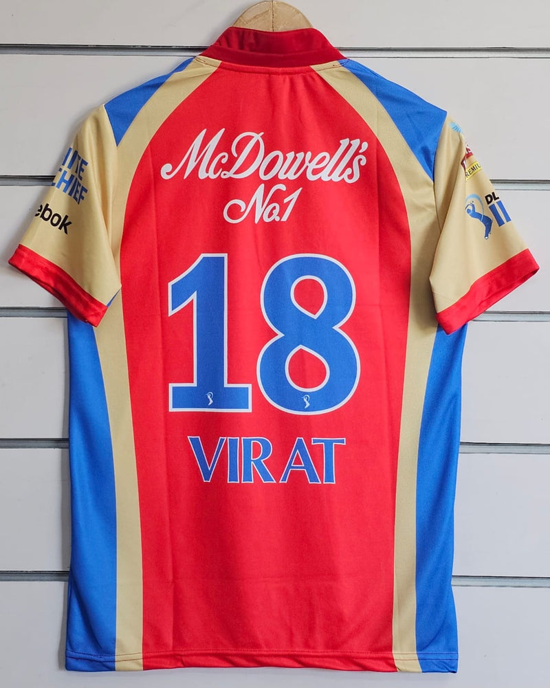 18 VIRAT ROYAL CHALLENGERS BANGALORE 2011 IPL HOME KIT EMBROIDERY