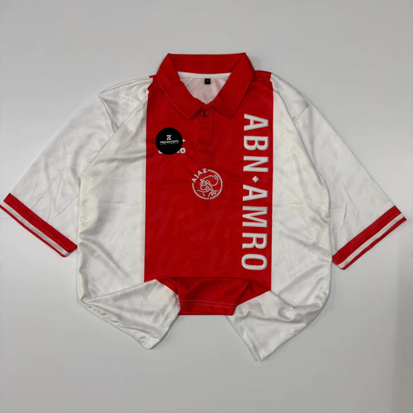 14 CRUYFF 1990 AJAX HOME  EMBROIDERY FIVE SLEEVE POLO  RETRO KIT