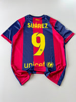 9 SUAREZ 2014/15 BARCELONA HOME RETRO KIT EMBROIDERY